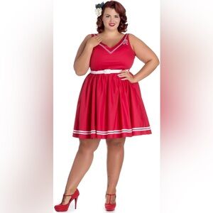 Hell Bunny Ariel Black Sailor Dress 2XL – Retro 50s Rockabilly Pin Up Dress